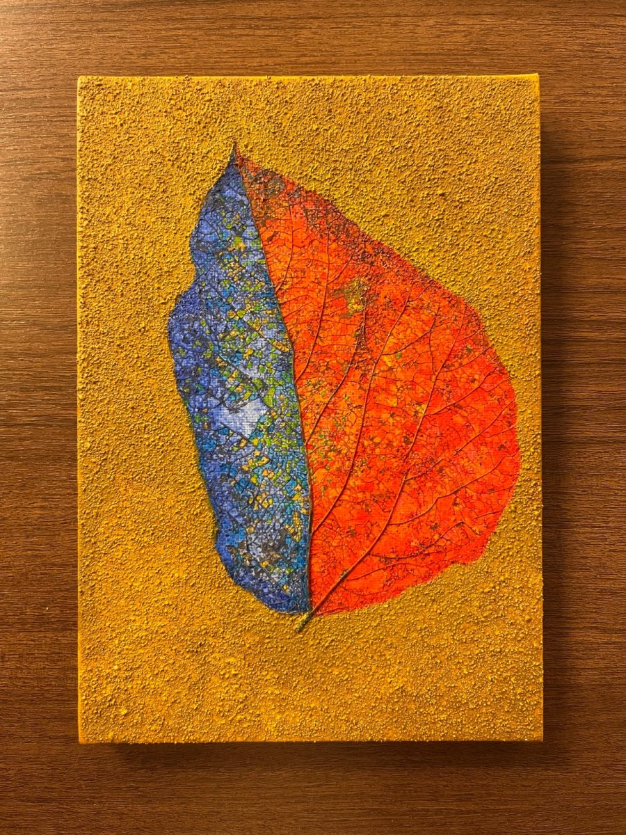 画像1: 葉っぱ Leaf キャンバス 22.5x16cm (原画) (1)