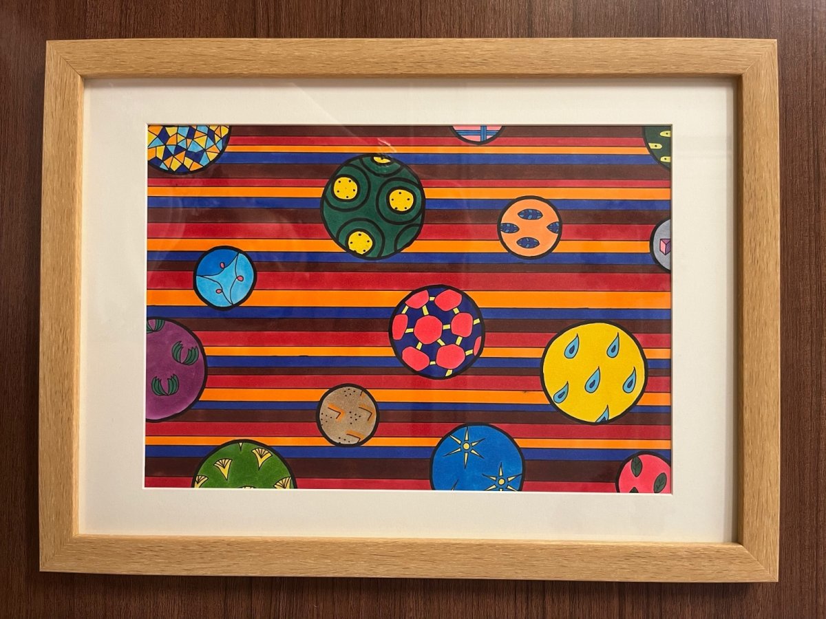 画像1: 喜怒哀楽 Joy, anger, sorrow and happiness 額サイズ 29x39,5cm (原画) (1)