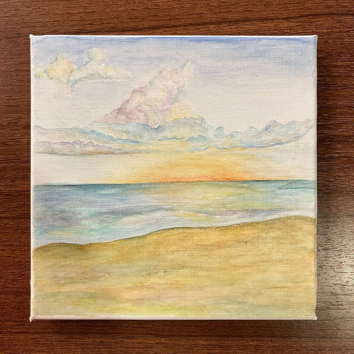 画像1: 林崎松江海岸 キャンバス 15x15cm (原画) (1)