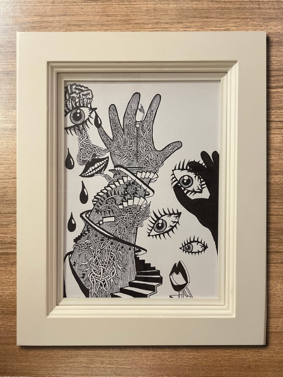 画像1: 夢を掴む 額サイズ 45x36,5cm (原画) (1)
