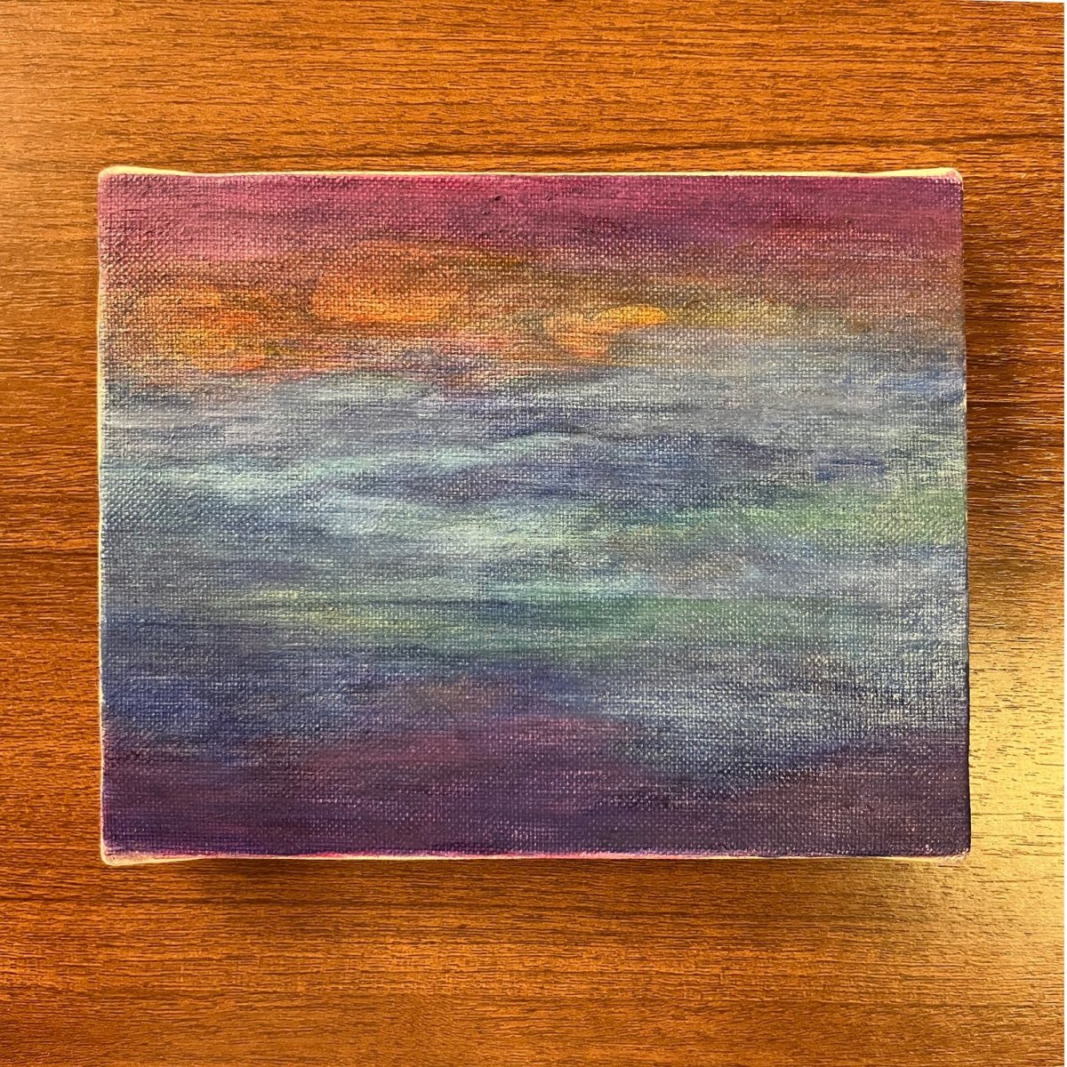 画像1: 海 Ocean キャンバス 14x18cm (原画) (1)