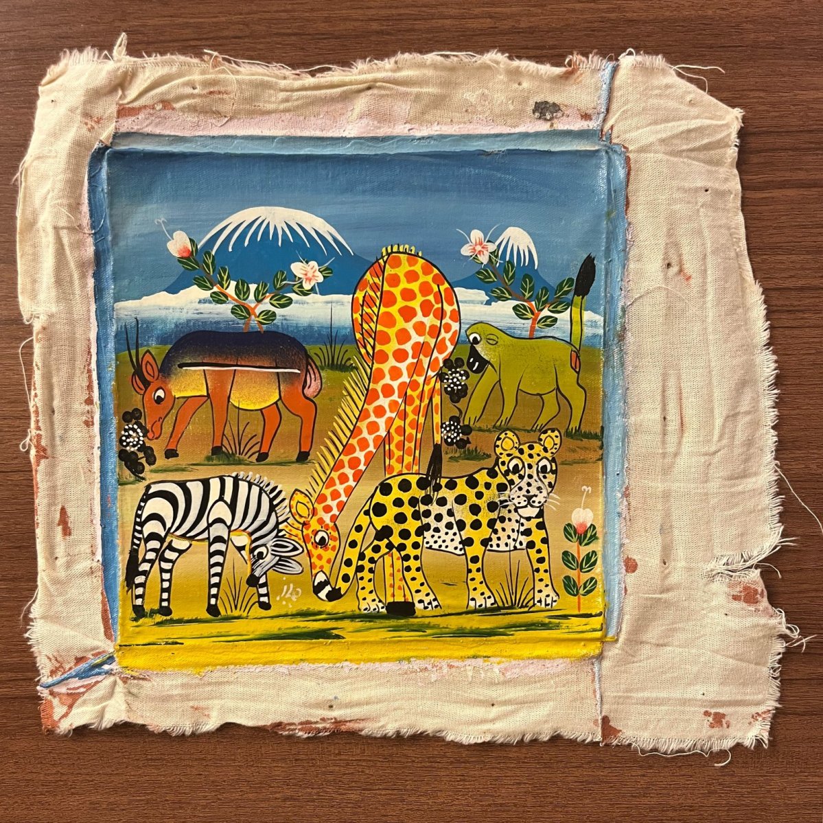 画像1: ティンガティンガ布20x20cm 額無しき04 (原画) (1)