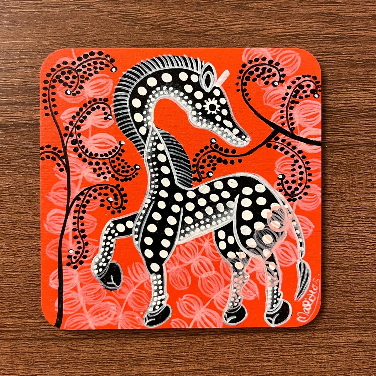 画像1: 白黒キリン Black and white Giraffe (原画) artist:mariho (1)