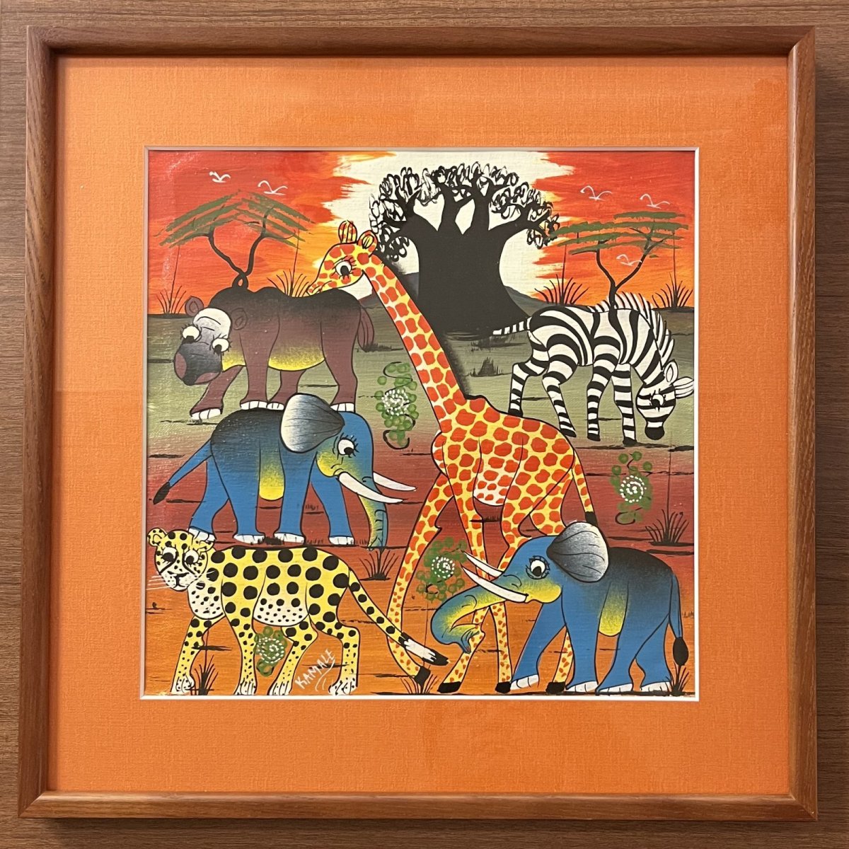 画像1: ティンガティンガ 額入り (原画) artist:Kamale (1)