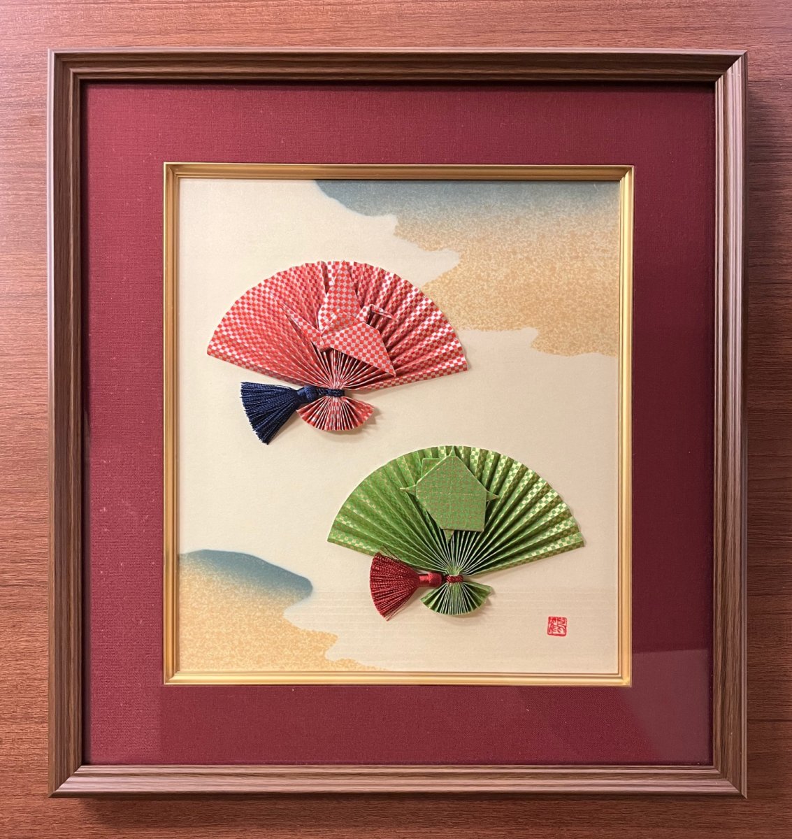 画像1: 夢前（極小市松模様）一枚折り紙 Yumesaki (checkered pattern) artist:Kakurenbow (1)