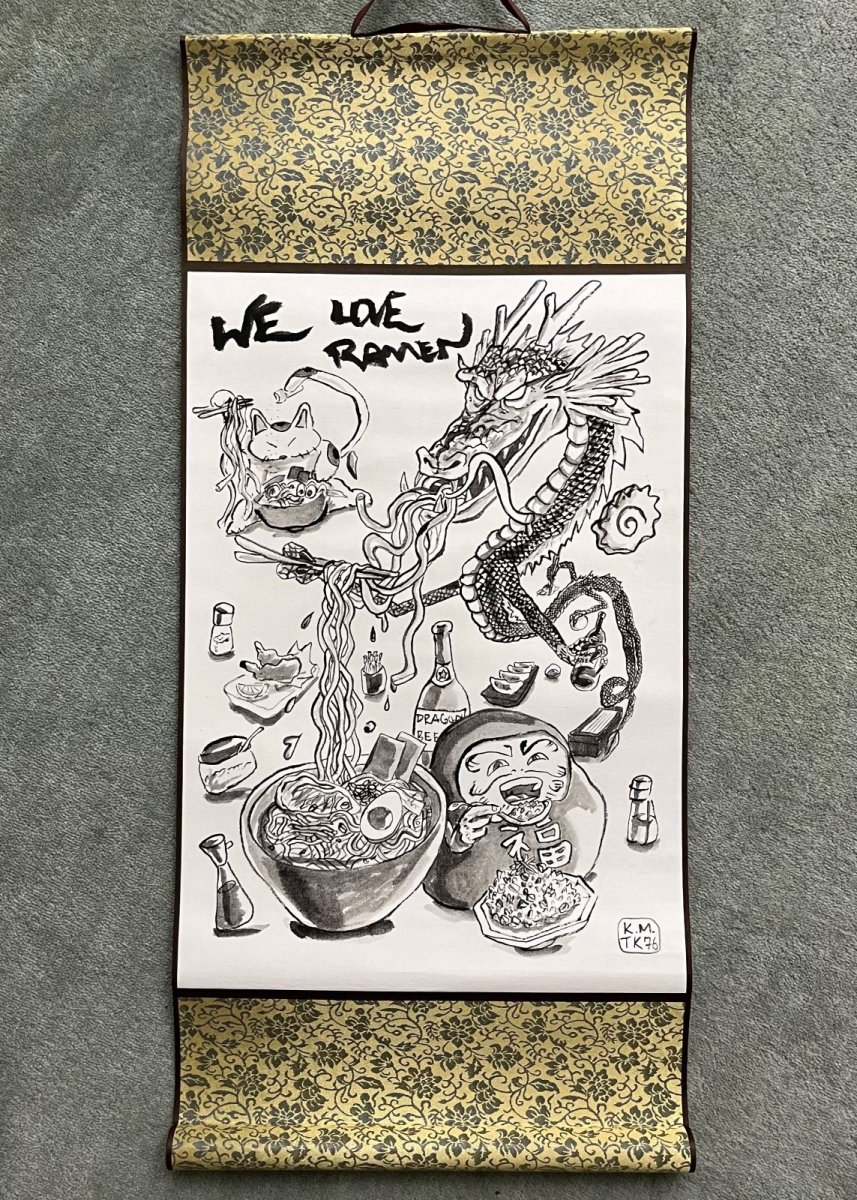 画像1: We love Ramen 掛け軸 artist: K.M.tk76 (1)