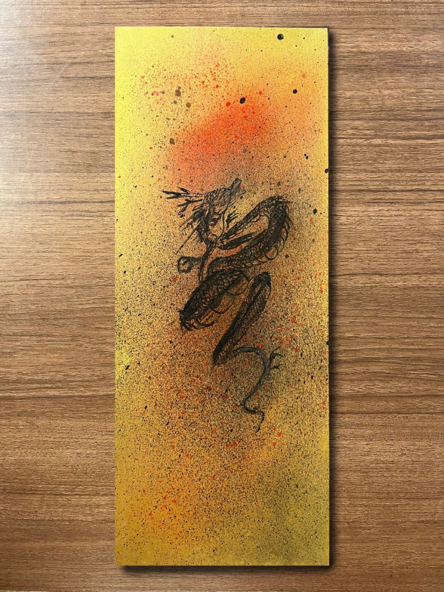 画像1: 黒龍 Kokuryuu (木版パネル, wooden panel) artist: K.M.tk76 (1)