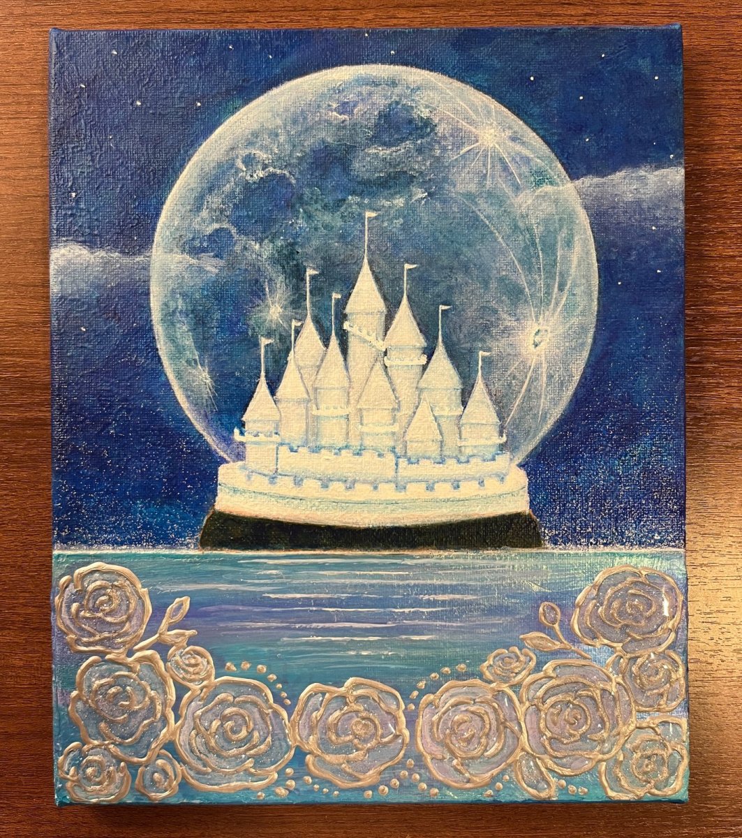 画像1: -月光-(青系)  キャンバス 27,5x22cm (原画) artist: Naomi (1)