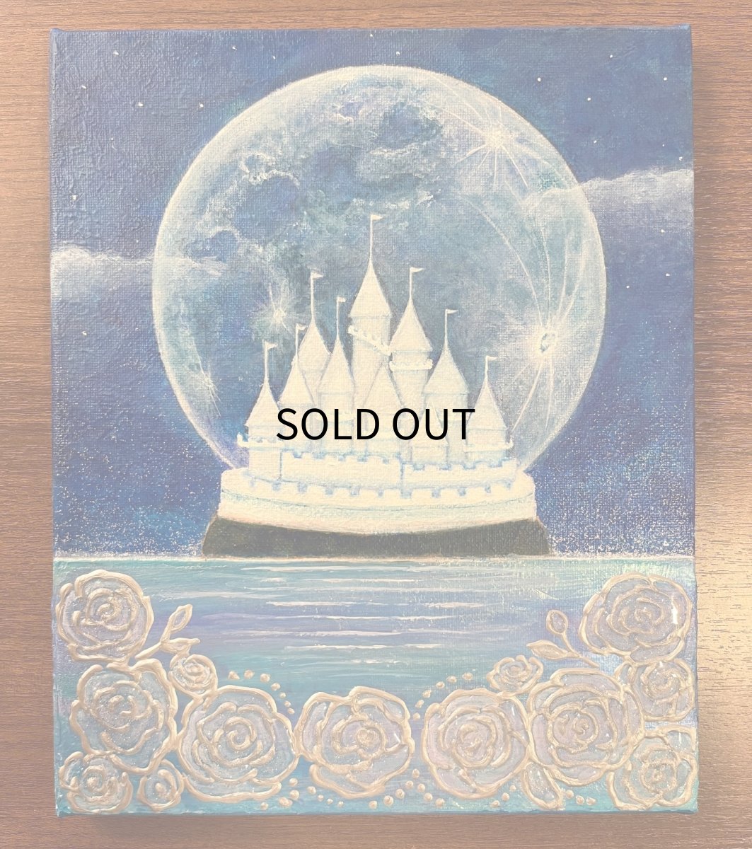 画像1: -月光-(青系)  キャンバス 27,5x22cm (原画) artist: Naomi (1)