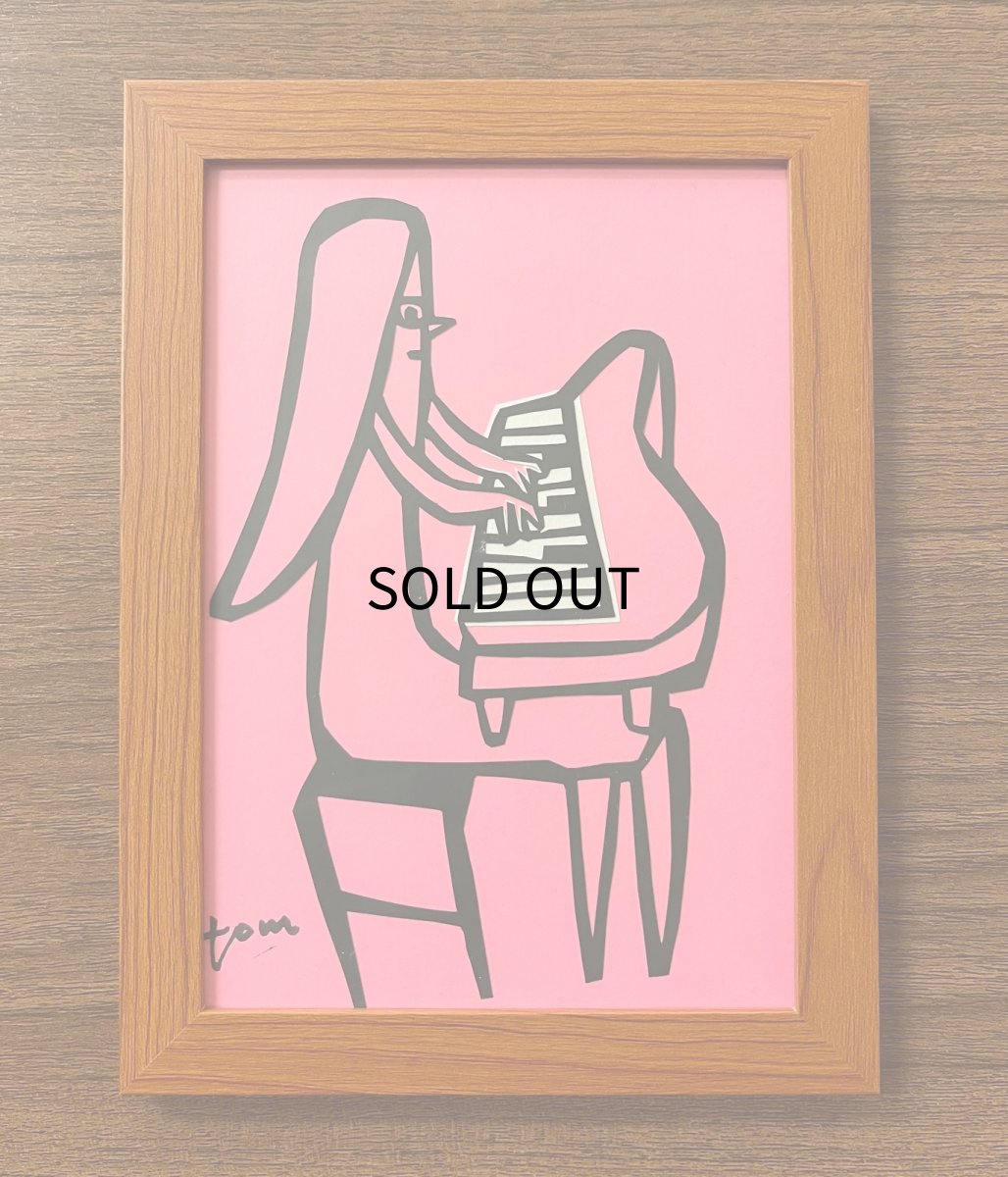 画像1: ピアノ piano (切り絵 paper cutting) 20x15cm (1)