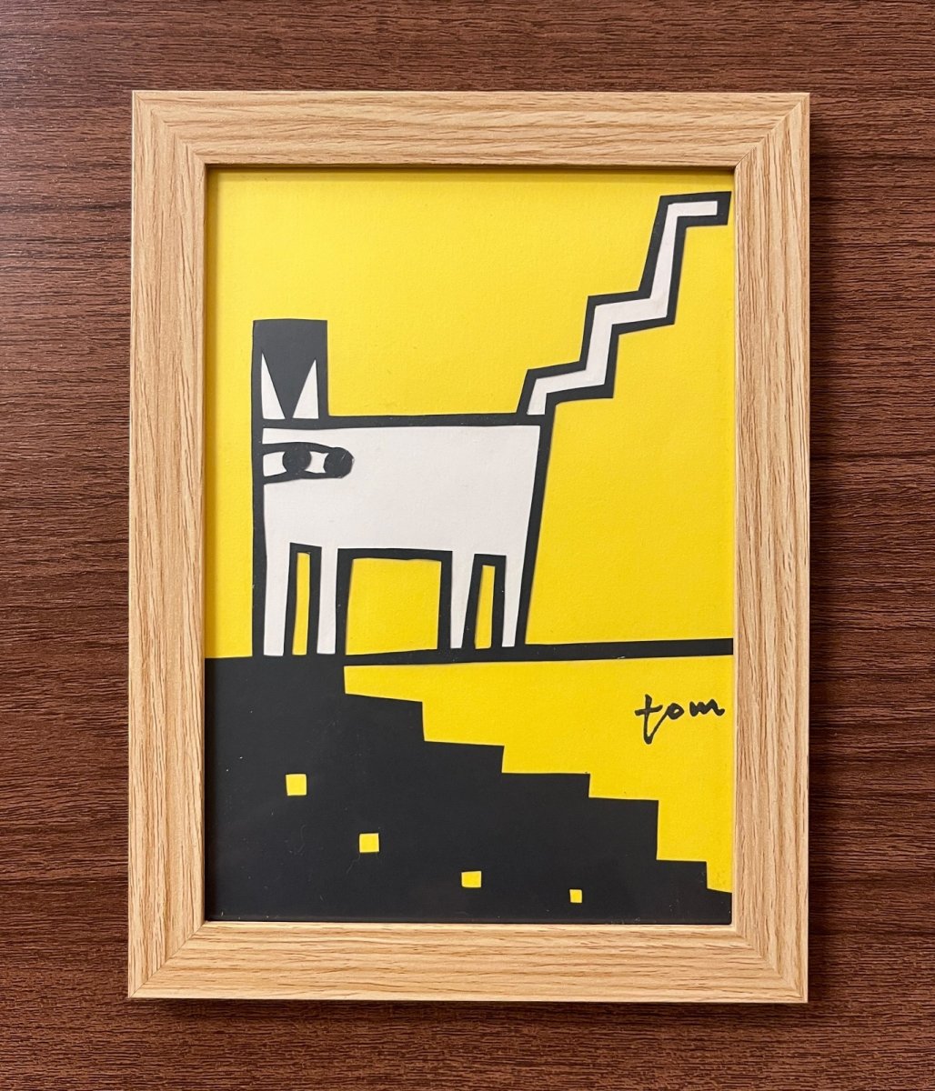 画像1: ネコ cat (切り絵 paper cutting) 20x15cm (1)