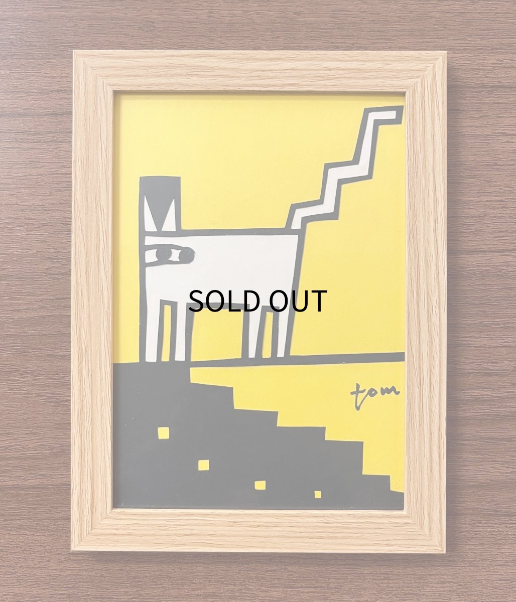 画像1: ネコ cat (切り絵 paper cutting) 20x15cm (1)