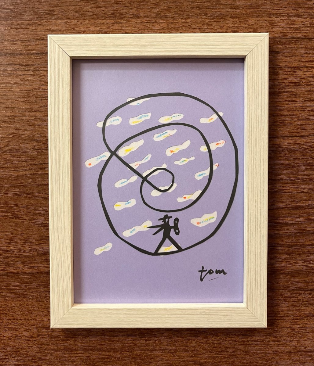 画像1: 回る spin (切り絵 paper cutting) 19.8x14.8cm (1)