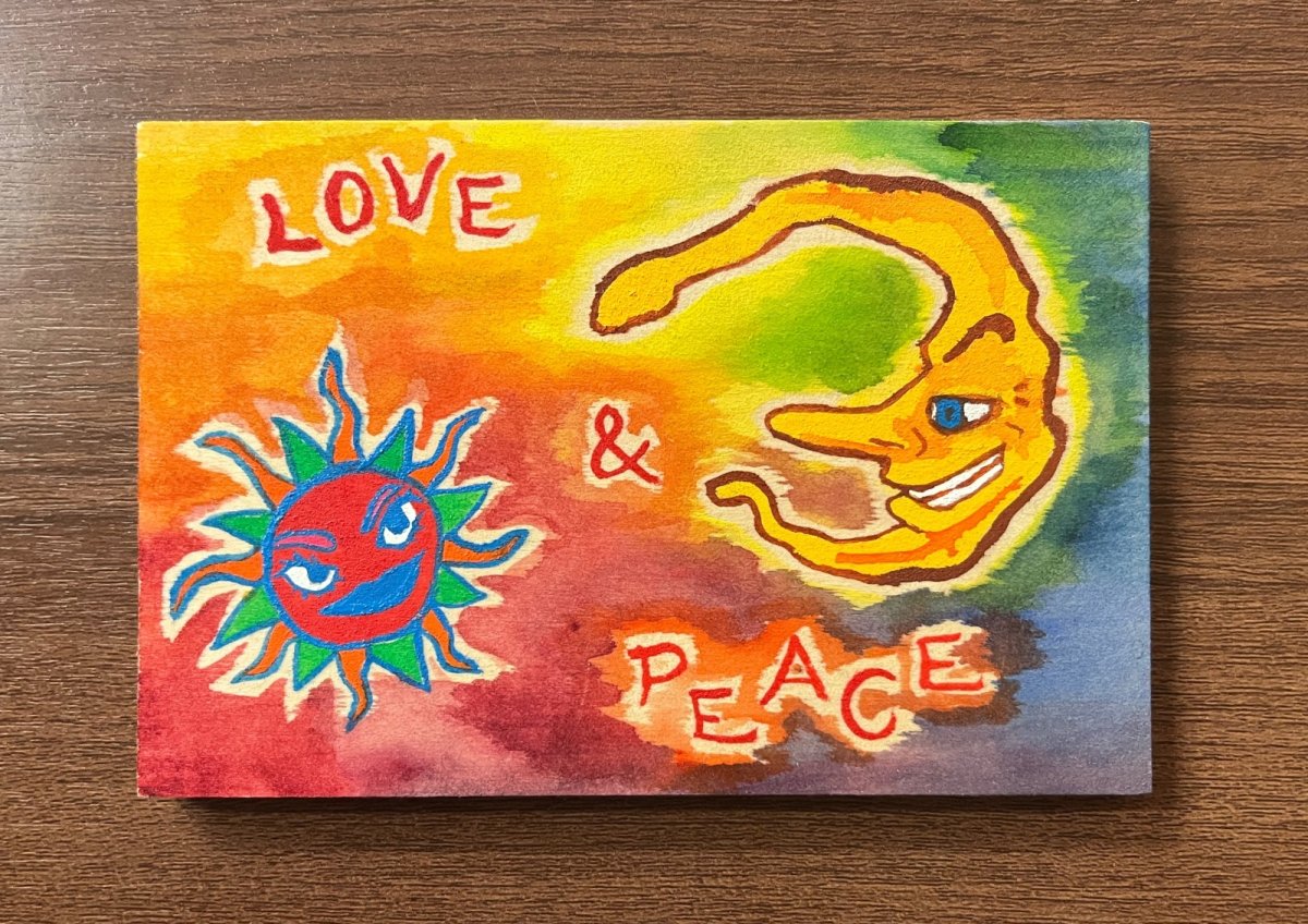 画像1: 月と太陽 moon&sun series 01 (木版, wooden board) artist: K.M.tk76 (1)