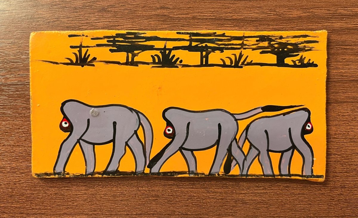 画像1: ティンガティンガ ネームプレート お猿さん (1)