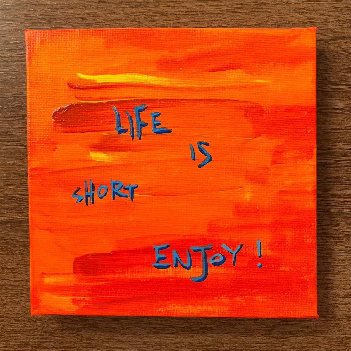画像1: 人生は短い (キャンバス) Life is short (Canvas) 15x15cm (原画) artist: K.M.tk76 (1)