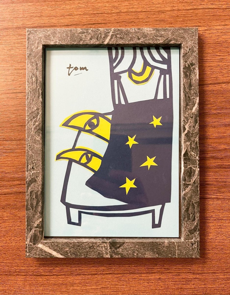 画像1: おやすみ Good Night (切り絵 paper cutting) 20x15cm (1)